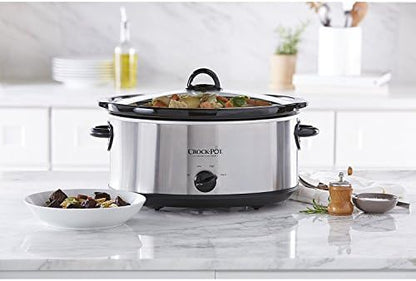 7 Quart Oval Manual Slow Cooker – Stainless Steel - Curated Catalog J5