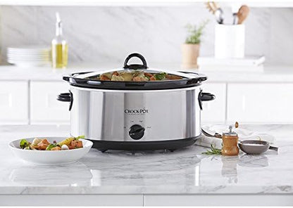 7 Quart Oval Manual Slow Cooker – Stainless Steel - Curated Catalog J5