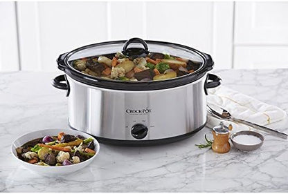 7 Quart Oval Manual Slow Cooker – Stainless Steel - Curated Catalog J5