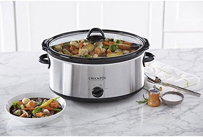 7 Quart Oval Manual Slow Cooker – Stainless Steel - Curated Catalog J5