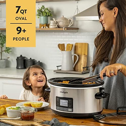 7 Quart Portable Programmable Slow Cooker with Timer - Curated Catalog V7