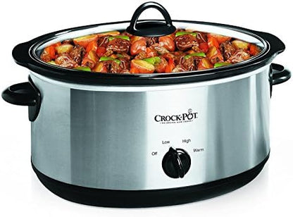 7 Quart Oval Manual Slow Cooker – Stainless Steel - Curated Catalog J5