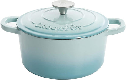 3 Quart Enameled Cast Iron Dutch Oven – Aqua - Curated Catalog S4