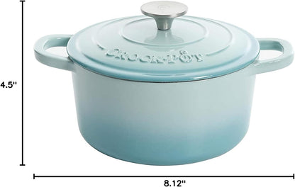 3 Quart Enameled Cast Iron Dutch Oven – Aqua - Curated Catalog S4