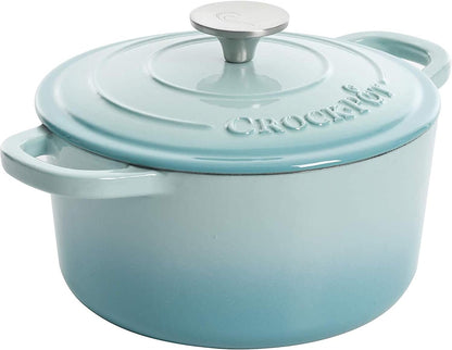 3 Quart Enameled Cast Iron Dutch Oven – Aqua - Curated Catalog S4